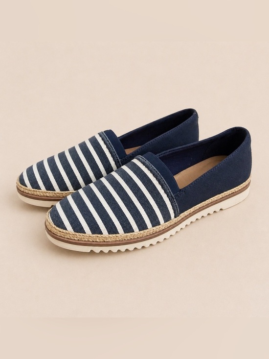 Clarks Shoes - New in Box! Clarks Serena Paige Blue White Striped Espadrille Loafer Size 8.5